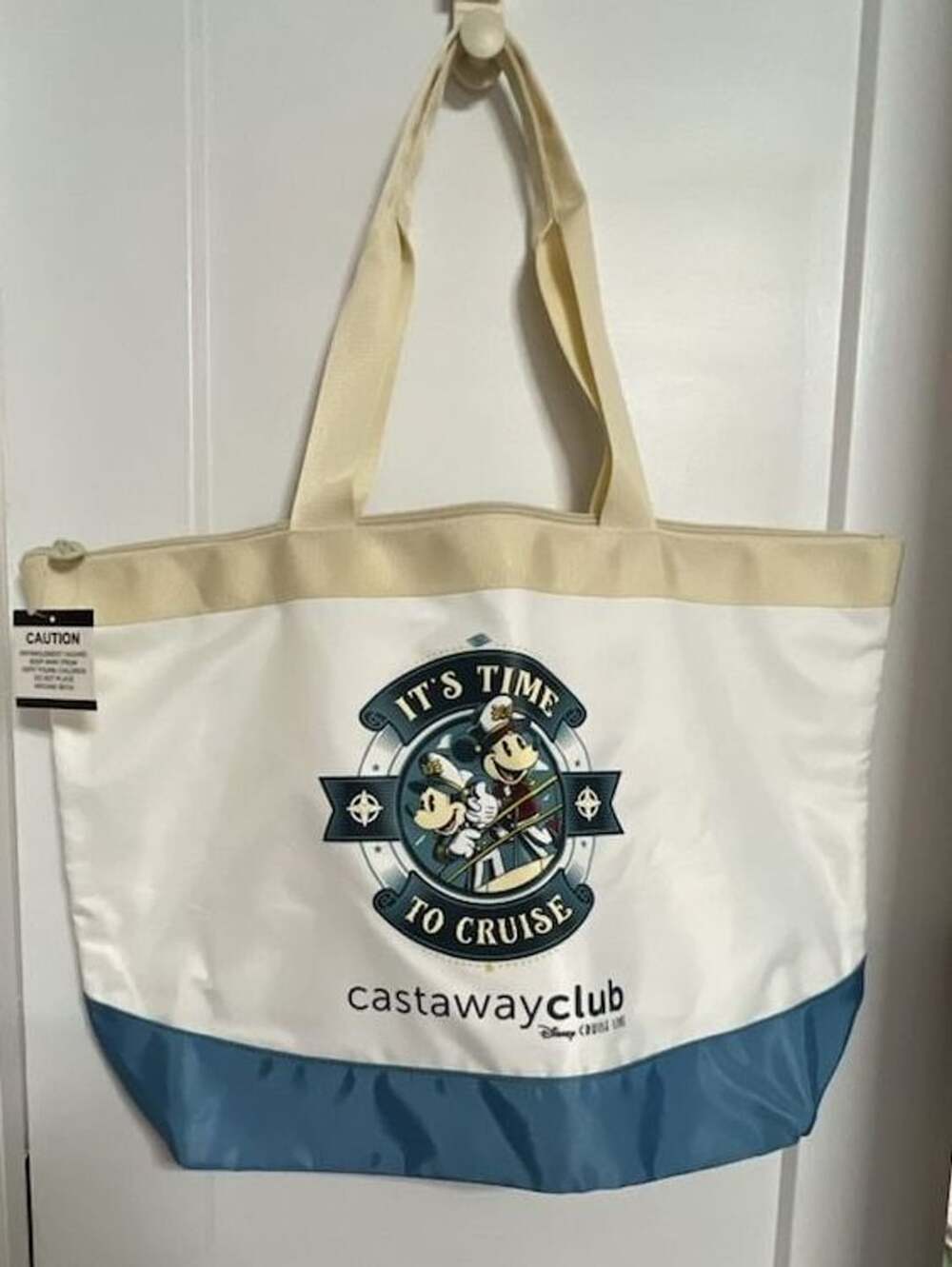 NEW Disney Cruise Line Castaway Club It's Time To Cruise Zippered Tote Bag